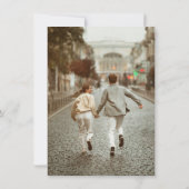 エレガント ボヘミアンモダン ミニマリスト 2 フォト ウェディング 招待状 (裏面)