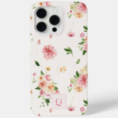 エレガント ボヘミアン フラワー|イニシャル モノグラム Case-Mate iPhoneケース (裏面)
