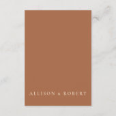 エレガント ボーホー テラコッタ フラワー ウェディング エンクロージャーカード (裏面)