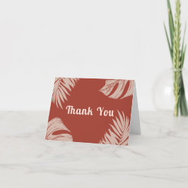 エレガント ボーホー トロピカル リーフ ベイビー シャワー サンキューカード