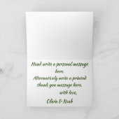 エレガント ボーホー ピンク フラワーズ 折りたたみ サンクス カード (内部)