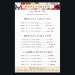 エレガント ボーホー フラワー ビジネス サービス/価格チラシ チラシ<br><div class="desc">エレガントな水彩ボヘミアンフラワー、フェザー、葉のパターンが、紫、バーガンディ、ピーチ、ピンク、クリーム、グリーンのおしゃれな色合いでデザインされた、ビジネスサービスと価格のチラシ。テキストの色とフォントスタイルはカスタマイズ可能です。</div>