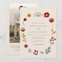 エレガント ボーホー フラワー QR コード フォト ウェディング