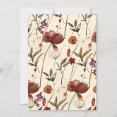 エレガント ボーホー フローラル ワイルドフラワー ブライダルシャワー 招待状 (裏面)