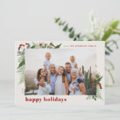 エレガント ボーホ ニュートラル バーガンディ ウォーターカラー グリーンナリー シーズンカード (スタンド正面)