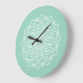 エレガント ボーホ マンダラ ラージ壁時計 (傾斜)