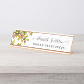 エレガント ボーホ リバティ カスタム プロフェッショナル フラワー デスクネームプレート (正面)