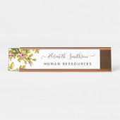 エレガント ボーホ リバティ カスタム プロフェッショナル フラワー デスクネームプレート (正面)