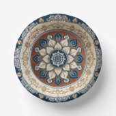 エレガント ボーホ ワイルドフラワー フラワーパターン セラミック ウェディング ペーパーボウル (正面)