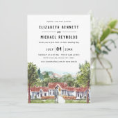 エレガント マナー ヴィラ | イラスト ウェディング ウィークエンド 招待状 (スタンド正面)