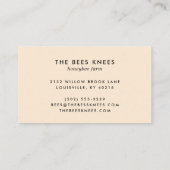 エレガント&ミニマリストのハニービーキーパー 名刺 (裏面)