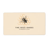 エレガント&ミニマリストの蜂蜜の養蜂家リターン ラベル (正面)