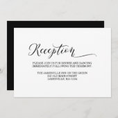 エレガント&ミニマリスト白黒披露宴カード 招待状 (正面/裏面)