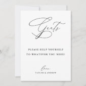 エレガント ミニマリスト紳士トイレバスケットサイン 招待状 (正面)