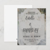 エレガント・ミニマリスト結婚式ウェルカムサイン シーズンカード (正面/裏面)