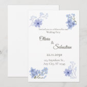 エレガント・ミニマリスト結婚式招待状 招待状 (正面/裏面)
