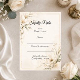 エレガント・ミニマリスト結婚式 出欠カード