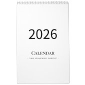 エレガント・ミニマリスト2026年カレンダー カレンダー (カバー)