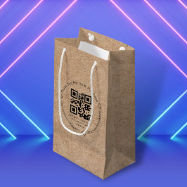 エレガント ミニマリスト お礼 ビジネス QR コード クラフト スモールペーパーバッグ