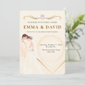 エレガント・ミニマリスト・カップル結婚式招待状 招待状 (スタンド正面)