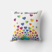 エレガント ミニマリスト カラフル レインボー ハート デザイン クッション (裏面)