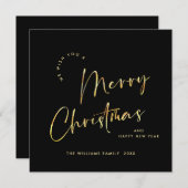 エレガント ミニマリスト クリスマス おめでとう ゴールド (正面/裏面)