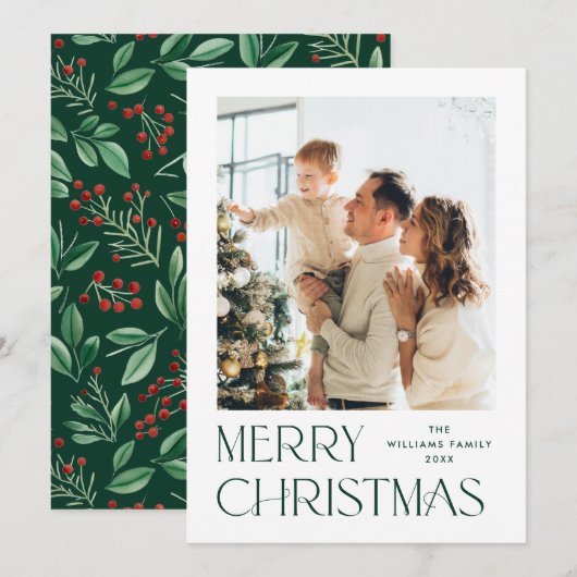 エレガント ミニマリスト クリスマス おめでとう フォト (正面/裏面)