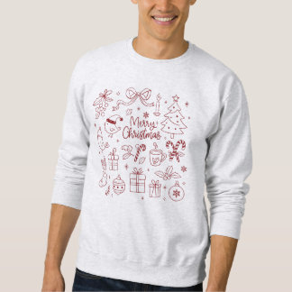 エレガント ミニマリスト クリスマス ドゥードル 手描き スウェットシャツ