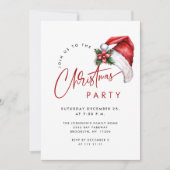 エレガント ミニマリスト クリスマス ホリデー パーティ 招待状 (正面)