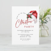 エレガント ミニマリスト クリスマス ホリデー パーティ 招待状 (スタンド正面)