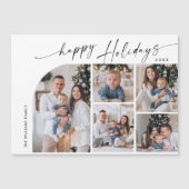 エレガント ミニマリスト クリスマス 5 枚の写真付き マグネット カード (正面)