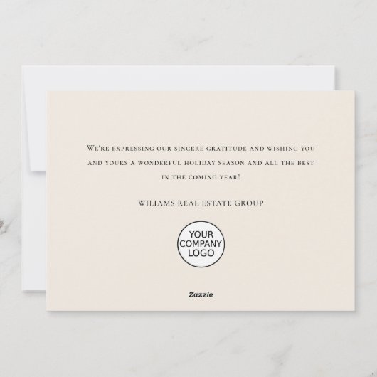 エレガント ミニマリスト コーポレート ボヘミアンクリスマス シーズンカード (裏面)