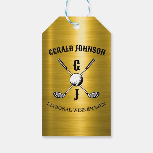 エレガント ミニマリスト ゴルフ モノグラム ギフトタグ (裏面)