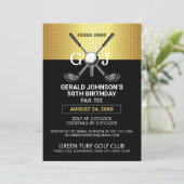エレガント ミニマリスト ゴルフ モノグラム デザイン 招待状 (スタンド正面)