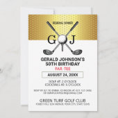 エレガント ミニマリスト ゴルフ モノグラム デザイン 招待状 (裏面)