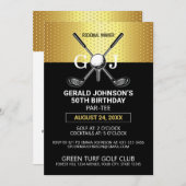 エレガント ミニマリスト ゴルフ モノグラム デザイン 招待状 (正面/裏面)