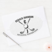 エレガント ミニマリスト ゴルフ モノグラム 楕円形シール (封筒)