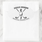 エレガント ミニマリスト ゴルフ モノグラム 楕円形シール (バッグ)