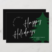 エレガント ミニマリスト ゴールデン クリスマス グリーティング (正面/裏面)