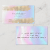 エレガント ミニマリスト ゴールド ブラシ ストローク ホログラフィック 名刺 (正面/裏面)