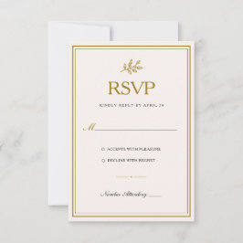 エレガント ミニマリスト ゴールド 結婚式 RSVP カード