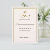 エレガント ミニマリスト ゴールド 結婚式 RSVP カード (スタンド正面)