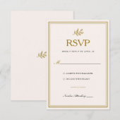 エレガント ミニマリスト ゴールド 結婚式 RSVP カード (正面/裏面)