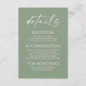 エレガント ミニマリスト サージュグリーン ウェディングの詳細 エンクロージャーカード (正面)