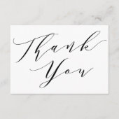 エレガント ミニマリスト スクリプト カリグラフィー お礼カード サンキューカード (正面)