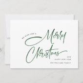 エレガント ミニマリスト ハンド ライティング メリー クリスマス (正面)