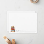 エレガント ミニマリスト パーソナライズド ブック ラバーズ ノートカード (正面/裏面インサイチュ)