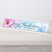 エレガント ミニマリスト フラワー デザイン デスク ネーム プレート デスクネームプレート (正面)