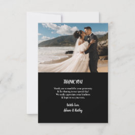 エレガント ミニマリスト ブラック＆ホワイト ありがとうカード サンキューカード