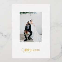 エレガント ミニマリスト ホリデー フォト ホイル ホリデー カード